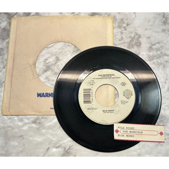 Van Morrison Wild Night / Blue Money 45 RPM Record Warner Brothers 21939 - Picture 3 of 6